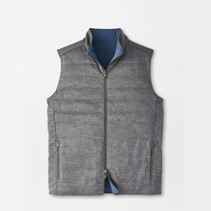 Chaleco Acolchado Impermeable Gris para Hombre, Cuello Alto, Sin Mangas, Cierre de Cremallera, Ligero, Informal, ODM - Product Image 4