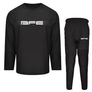 Ensemble extérieur tricoté de bonne qualité, couleur noire, pantalon à taille élastique, ensemble extérieur tricoté rembourré pour le snowboard - Product Image 1