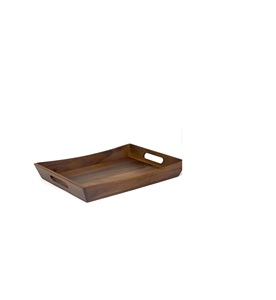 Plateau de service élégant en bois massif avec finition polie lisse pour une présentation de luxe à la maison et en restauration professionnelle - Product Image 2