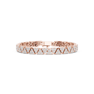 18K Rose Gold V-Link Diamond Tennis <b>Bracelet</b> - Product Image 1