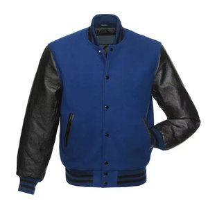 Bomber <b>jacket</b> <b>men</b> High quality Fleece Custom chenille embroidery <b>leather</b> sleeve baseball letter <b>man</b> <b>jacket</b> - Product Image 3