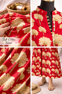 <b>Boho</b> Floral Print <b>Long</b> <b>Dress</b> Button Down Kali Style Gown 100% Cotton Women Summer Maxi <b>Dress</b> Handmade Masterpiece Apparel - Product Image 4