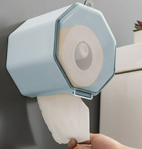 Porte-rouleau de luxe en or brossé avec un compartiment de rangement supérieur dissimulé pour les produits d'hygiène féminine. Disponible à prix de gros. - Product Image 2