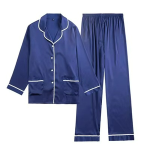 Pijamas para parejas, conjuntos de pijamas para hombre y mujer, ropa para el hogar, traje de manga larga para primavera, otoño e invierno, pijamas familiares, ropa de dormir para hombre, satén - Product Image 1