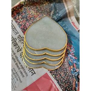 Wholesale Agate <b>Green</b> Aventurine Heart <b>Coasters</b> Mascot Style Tea Table Slices for Home Decoration Feng Shui Inspired - Product Image 4