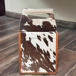 Paquete de 6 soportes de piel de vaca personalizados de fábrica para exteriores, carrito de vino y cerveza de gran capacidad personalizado de alta calidad con asa - Product Image 4