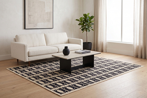 Alfombra DECORDEC de Lana Hecha a Mano, Ecológica, Antideslizante, de Pelo Medio, con Diseño Geométrico de Loto/Ampolla de Arena, para Hogar y Hotel - Product Image 4