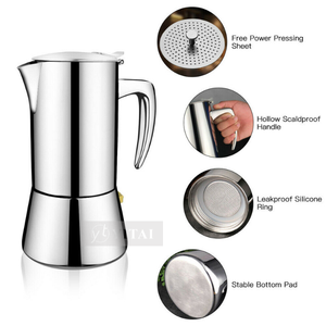 Cafetière <span class=keywords><strong>italienne</strong></span> en acier inoxydable pour le camping <span class=keywords><strong>ou</strong></span> la maison Moka Pot Cafetière <span class=keywords><strong>italienne</strong></span> <span class=keywords><strong>Percolateur</strong></span> à café classique - Product Image 3