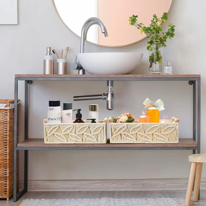 Juego de 2 Cestas de Almacenamiento de Macramé de Algodón para Organización del Hogar, Cesta Decorativa de Cuerda Tejida con Asas para Decoración del Hogar - Product Image 4