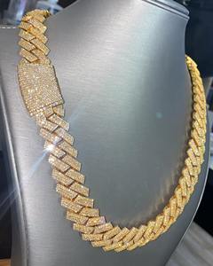 สร้อยคิวบันโมอิสซาไนต์ VVS1 ทองคำขาว 14K และเงินแท้ 925 ทำมือ เครื่องประดับฮิปฮอปสำหรับผู้ชายสำหรับงานปาร์ตี้ - Product Image 3