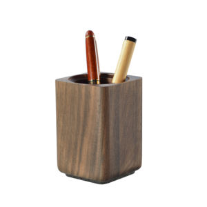 Portalápices de Madera de Bambú y Nogal para Escritorio, Organizador Geométrico para Lápices, Portalápices Bonito para Oficina, Organizador de Brochas de Maquillaje - Product Image 2
