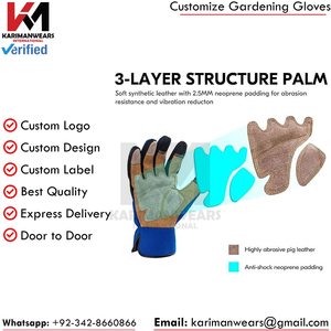Guantes de Trabajo de Cuero Sintético Premium, Reforzados en la Palma, Antideslizantes y Duraderos para la Construcción Industrial - Product Image 5