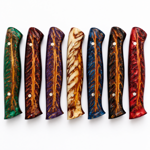 Handmade Damascus Steel Fillet Knife Set Professional Fish Fillet Knives with Pine Cone Resin Handle Genuine <b>Leather</b> Sheath - Product Image 5