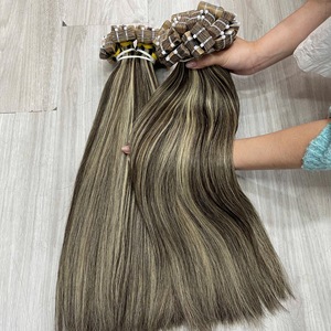 Extensions de cheveux à clipser 100% cheveux humains, couleur naturelle piano, cheveux Remy, cheveux bruts, meilleur fournisseur au Vietnam - Product Image 4