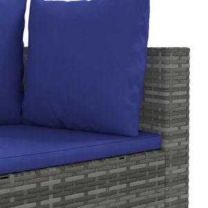 Set di 7 Mobili da Giardino in Rattan PE Grigio con Divano e Piedini Regolabili di Media Altezza - Product Image 6