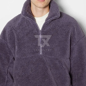 <b>Men</b> With Logo Custom Oversize Sport Jogging Zip up Fluffy Polar <b>Sherpa</b> <b>Fleece</b> <b>Jacket</b> Winter Sportswear Warm <b>Jacket</b> - Product Image 4