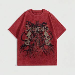 T-shirt en coton ample et oversize pour homme, coupe carrée, épaules tombantes, délavage acide et délavé à la pierre, impression sérigraphique et DTG personnalisée, vente en gros - Product Image 2