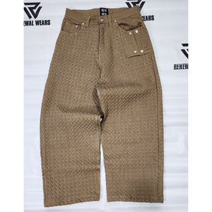 Vaqueros Selvedge Azules con Lavado Ácido, Textura Sólida en Relieve, Peso Medio, Transpirables, Estilo Vintage, Personalizados, para Hombre, Corte Recto, Tejido, para Invierno - Product Image 6