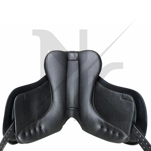 Silla de doma profesional monoflap de cuero vacuno premium, silla inglesa de asiento profundo, productos de carreras de caballos ingleses de la India. - Product Image 5