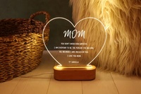 Marco de Fotos de Madera Delarchi con Notas Grabadas, Deseos Personales, Grabado en Relieve, Impresión a 2 Colores, Regalo Significativo para Mamá
