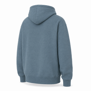 Sudadera con Capucha Premium Azul Polvoriento sin Cordones, Unisex, de Algodón Grueso, con Bolsillo Canguro, Estilo Urbano Personalizado para Hombre - Product Image 4
