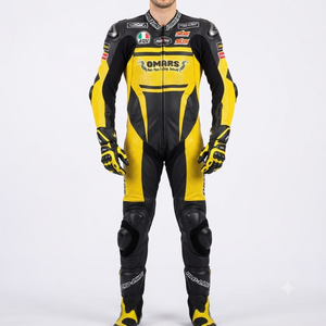Combinaison de course Zonda Premium pour homme, 1 pièce, en cuir de vache véritable/cuir de kangourou, style MotoCP, combinaison de course sur circuit, niveau de protection 2 - Product Image 1