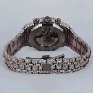 APPEDG JEWELRY Diamond <b>Watch</b> 28mm Silver/Moissanite <b>Case</b> Sapphire Crystal ETA Quartz Movement Chronograph Luxe Style Deployment - Product Image 5