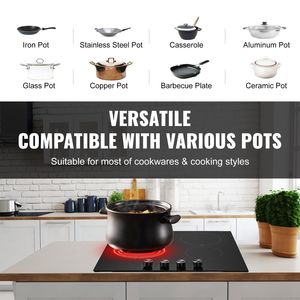 Estufas eléctricas integradas de cerámica radiante de 4 quemadores de 23,2x20,5 pulgadas - Product Image 4