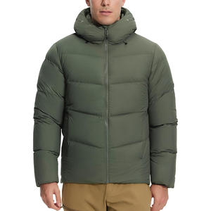 Veste matelassée longue à capuche pour homme, coupe-vent, respirante, légère, doublure lisse, marque privée professionnelle - Product Image 1