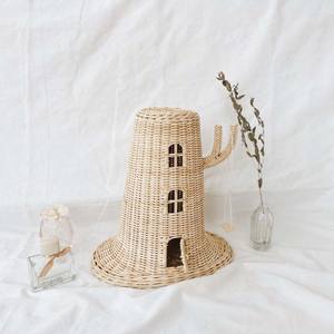 Casa de muñecas de juguete de mimbre para niños, casa de juegos de imitación, cestas de árbol - Product Image 3