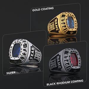 Anillo de Graduación Universitario BOJ MCollege Ring 023 Personalizado en Plata con Diamantes, Unisex, Certificado por GIA, Micro, Bajo Precio - Product Image 4