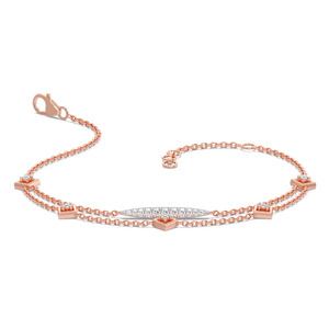 Open Cuff Leaf Motif Diamond <b>Bangle</b> <b>Bracelet</b> - Product Image 1