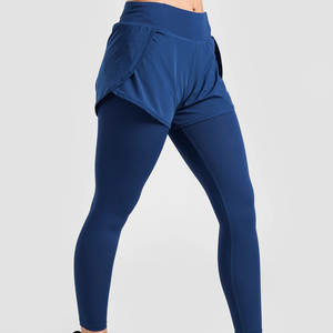 2in1 Full-Length Custom Logo Printed High Waist Four-Way Stretch Breathable Anti-Bacterial Belt Workout Gym Active Yoga Leggings - Product Image 2