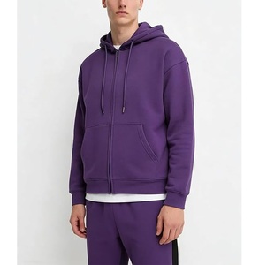 Nouveau design, service OEM, sweat à capuche zippé confortable pour homme, 100% coton, manches longues, col tombant, couleur unie, Bangladesh - Product Image 2