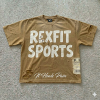 T-shirts pour hommes personnalisés, coupe classique, imprimés numériquement, coupés et cousus, avec patchs effet vieilli, en tissu de 300g