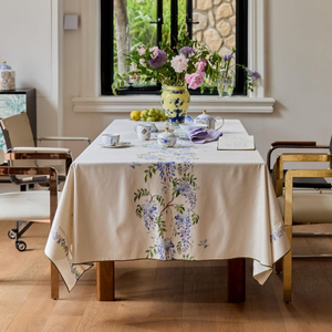 Nappe en lin blanc à motifs floraux, style européen, tissée et imprimée, pour la maison, l'hôtellerie et les événements – Vente en gros fabricant - Product Image 4