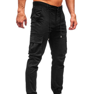 Men's <b>Black</b> Cargo <b>Pants</b> Elastic Waist Multiple Pockets Casual Breathable Woven Streetwear Joggers <b>Pants</b> - Product Image 1