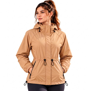 Veste légère pour femme en nylon 100% pour l'extérieur, mode automne/hiver, imperméable, pour la course à pied et l'entraînement, avec poches - Product Image 1
