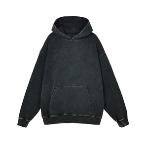 Sudadera con Capucha Personalizada con Logotipo, Estilo Urbano, 420 g/m², Algodón, Talla Grande, Corte Cuadrado, Lavado Ácido, Efecto Desgastado - Product Image 4