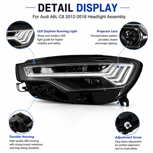 Conjunto de Faros Delanteros Matrix HID y LED para Reequipamiento, Señal de Giro Dinámica de Cinco Barras, Plug-and-Play para <span class=keywords><strong>Audi</strong></span> A6L C8 2012-2018 - Product Image 3