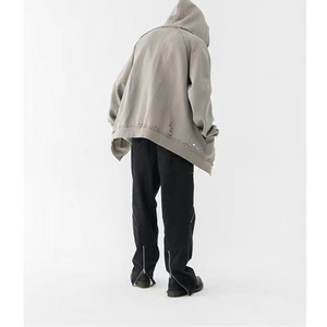 Sudadera con capucha vintage personalizada con cremallera, unisex, 100% algodón, forro polar grueso, borde sin rematar, estilo oversize, básica, para invierno - Product Image 4