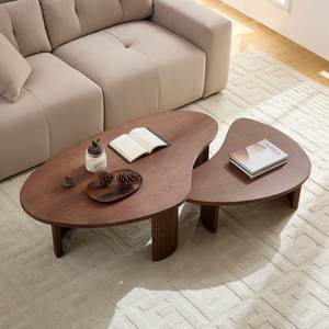 Modern Minimalist Teak Wood <b>Nesting</b> Coffee <b>Table</b> - Product Image 1