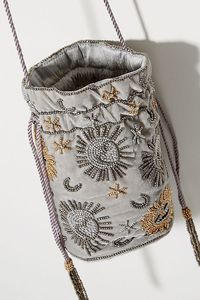 Sac potli brodé de perles, pochette de luxe pour mariage, sac à main ethnique fait main avec cordon de serrage pour tenue de mariée - Product Image 6