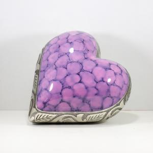 Urnas de cremación de latón con corazón de nubes moradas de alta calidad para cenizas humanas, urna de ceniza de latón a prueba de arañazos, urna de corazón para adultos para cenizas - Product Image 5