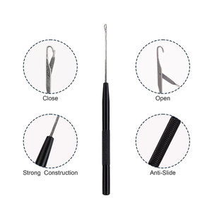 Hair Extension Pulling Hook Tool with Interchangeable Loop <b>Needles</b> for Micro <b>Bead</b> I Tip Nano Ring Extension Installation Tools - Product Image 3
