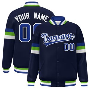 Veste universitaire bleue et jaune pour homme, personnalisable avec nom et numéro, style décontracté, fermeture éclair sur le devant, coupe classique, vêtement d'hiver respirant Fortleo - Product Image 2
