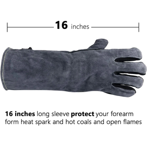 Gants de soudage de haute qualité résistants à la chaleur, fournis directement par l'usine, en cuir de vachette, pour la sécurité au travail. - Product Image 2