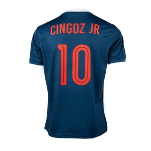 Maillot de volley-ball à manches courtes pour adultes, bleu foncé, col en V, t-shirt d'entraînement de football, séchage rapide, respirant, t-shirt de sport - Product Image 2