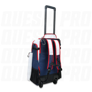Custom Logo Baseball Softball Roller Bag <b>with</b> <b>Wheels</b> Large Capacity Waterproof Equipment <b>Backpack</b> Shoe Compartment OEM ODM - Product Image 3