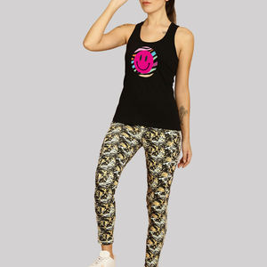 Women's Summer Lightweight Sporty Slim Fit 100% Cotton Jersey Heat-Transfer Printed <b>Tank</b> <b>Tops</b> - Product Image 6